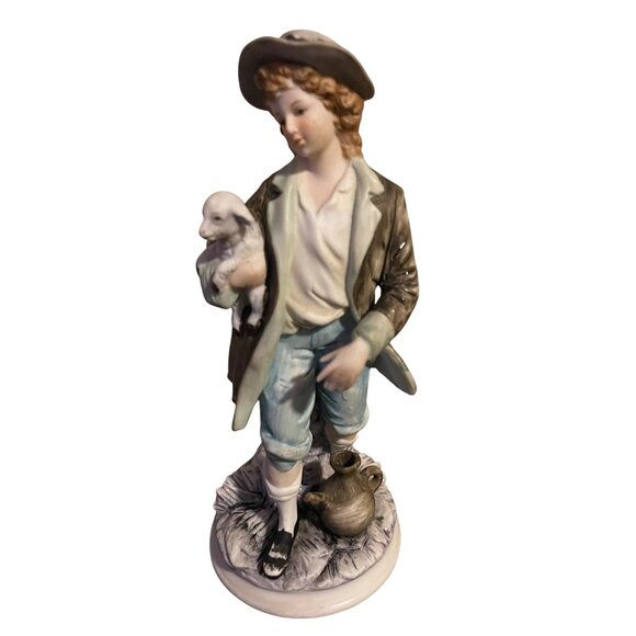 Ethan Allen Porcelain Figurine Set Shepherd & Shepherdess With Lambs Japan - Picture 7 of 12